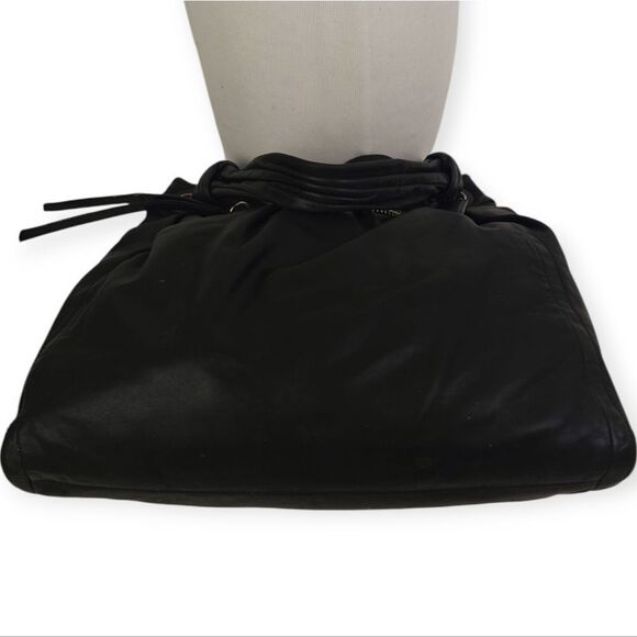 Coach Soft Black Genuine Leather Shoulder Bag Tote HOBO - Picture 7 of 12